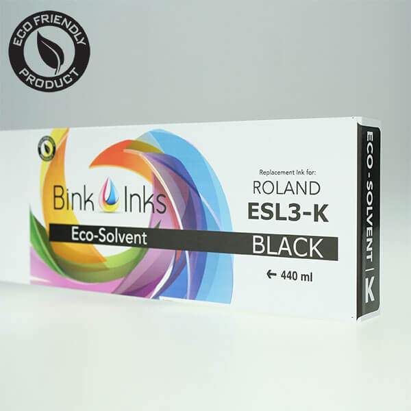 Bink Inks® Replacement Black 440mL Eco-Sol MAX Ink Cartridge for Roland Printers ESL3-4BK