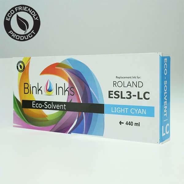 Bink Inks® Replacement Light Cyan 440mL Eco-Sol MAX Ink Cartridge for Roland Printers ESL3-4LC